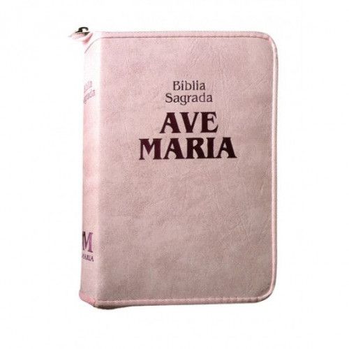 Bíblia Ave Maria Zíper Strike - Rosa