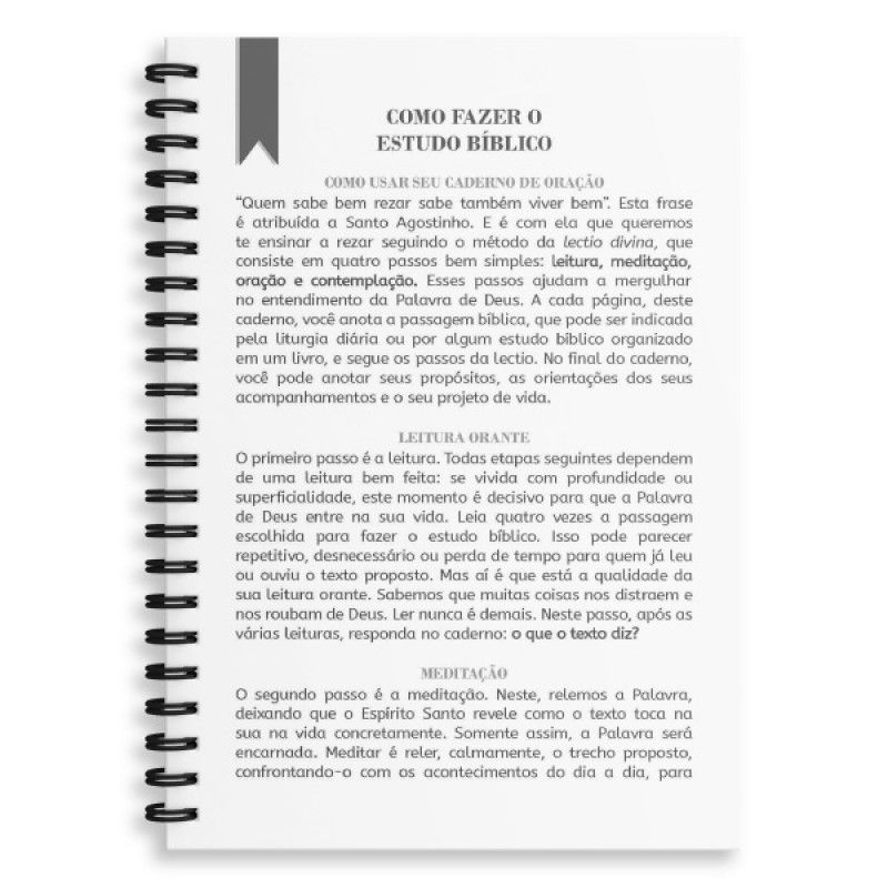 Caderno de Oração - Obra Nova