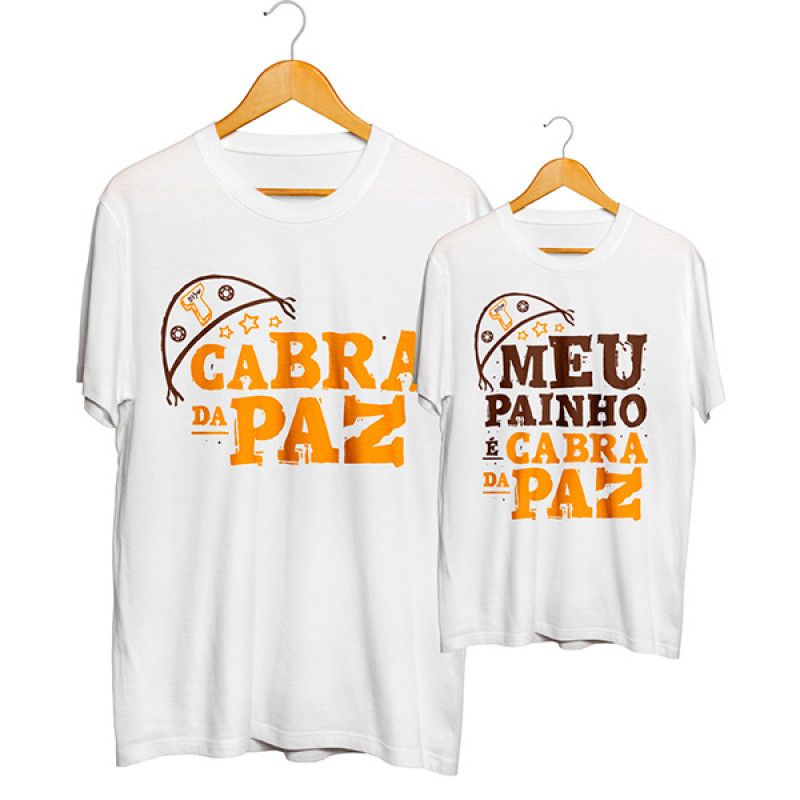 Kit de camisa pai e filho(a) Branca - Cabra da Paz