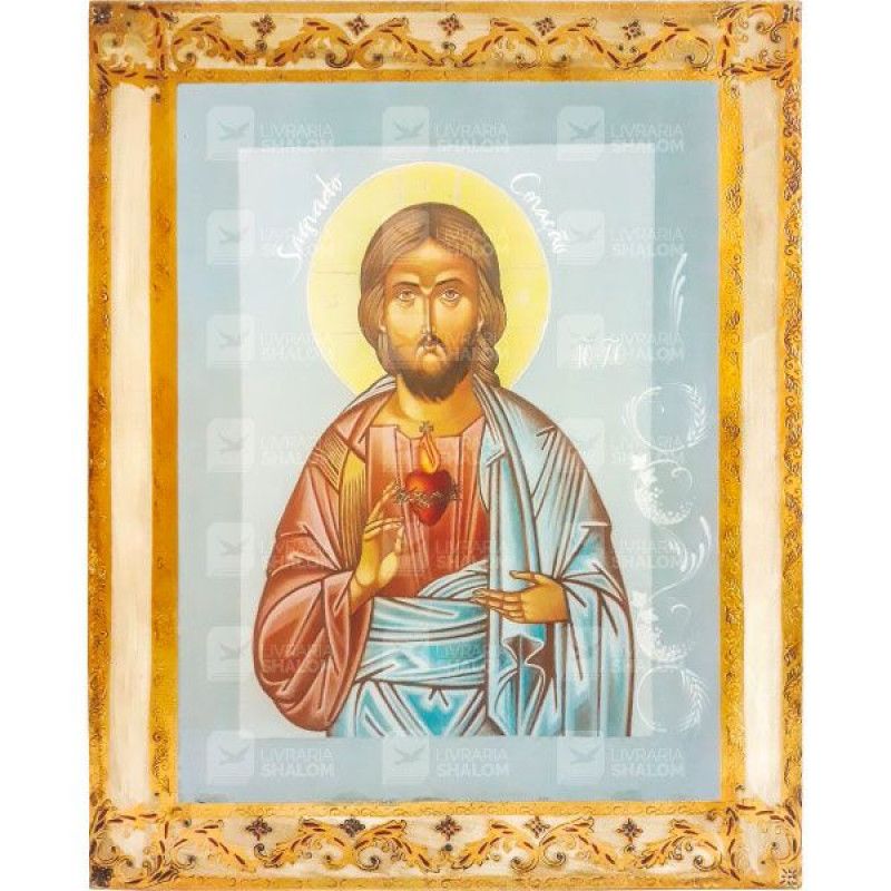 Ícone Sagrado Coração de Jesus em Arte Fiorentina 50x40