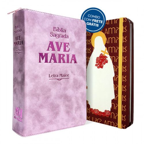 Bíblia Ave Maria Letra Maior - Rosa + Caderneta Santa Teresinha