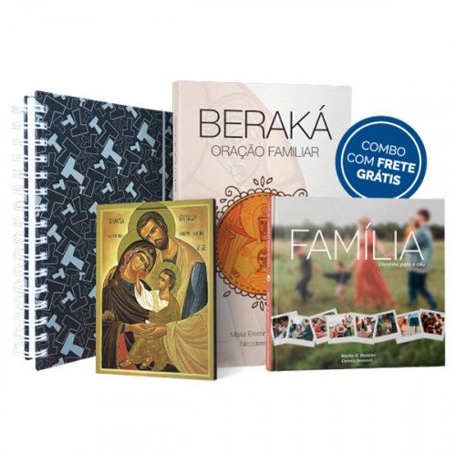 Beraka + Ícone Sagrada Família 1 - A5 + Agenda Shalom 2024 - Taus Preta +  Família: caminho para o céu
