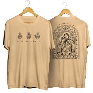 Camisa Unissex Sagrados cora&ccedil;&otilde;es - Bege