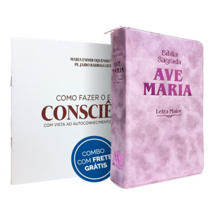Como fazer o exame de consciência + Bíblia Ave Maria Letra Maior - Rosa