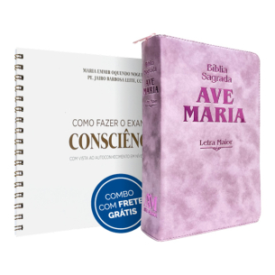 Como fazer o exame de consciência + Bíblia Ave Maria Letra Maior - Rosa