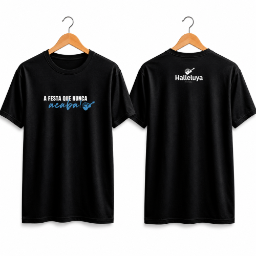 Pré venda | Camisa Halleluya A Festa – Preta