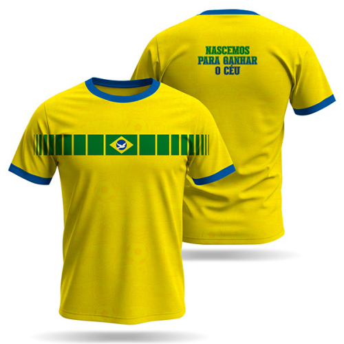 Pré-venda | Camisa Unissex Nascemos para ganhar o Céu - Amarela