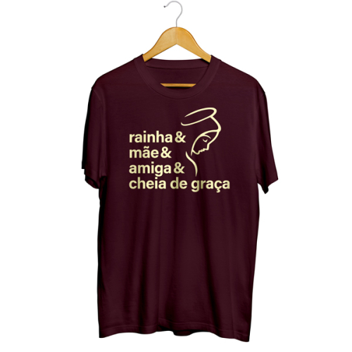 Camisa Unissex Rainha,mãe e amiga - Vinho